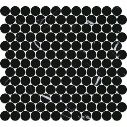 Artemis Nero Marquina Penny Round Honed