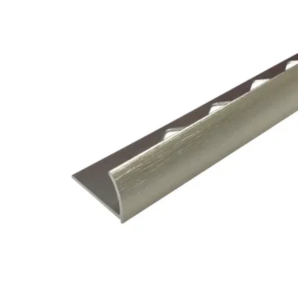 Round Aluminum Tile Trim 8mm x 3m (Brushed Nickel)