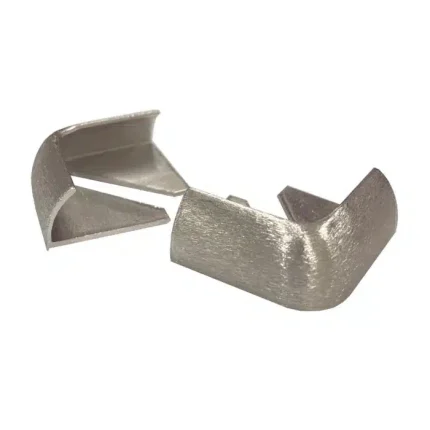 Round Aluminum Tile Trim Corners 12mm Pk 2 (Brushed Nickel)
