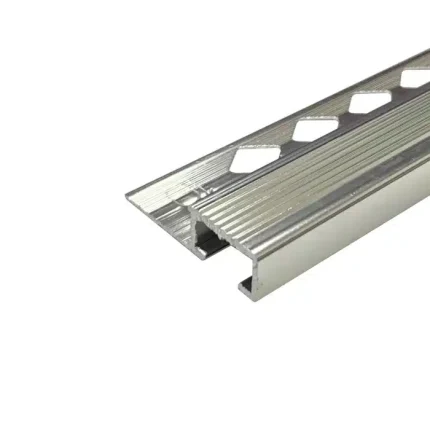 Step Edge Aluminium Trim 12mm x 3m (Bright Silver)