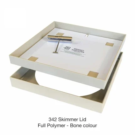 Hide Skimmer Lid Kit 342mm x 342mm Polymer Bone (Inlay 25-32mm)