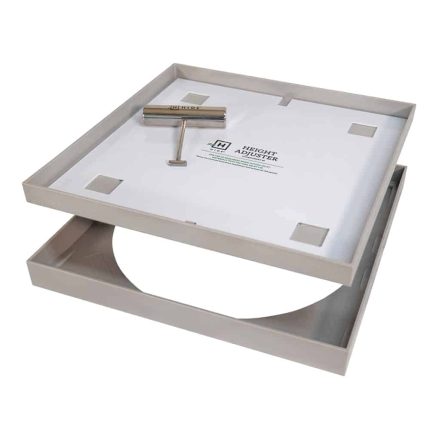 Hide Skimmer Lid Kit 342mm x 342mm Polymer Ash (Inlay 15-22mm)