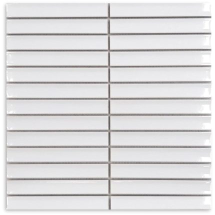 Finger White Gloss Mosaic Concave 20x145