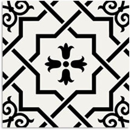 Peppa Bellevue Black Light Tile 200x200