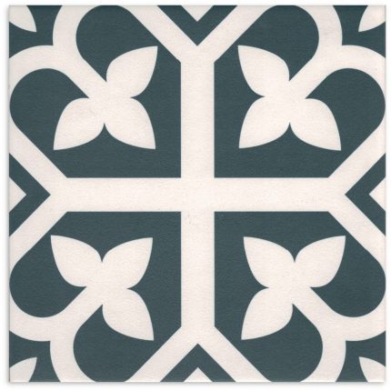 Picasso Bloom Navy Blue Matt Tile 200x200