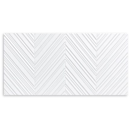 Chevron White Matt Wall 300x600