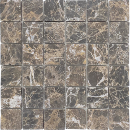 Emperador Dark Tumbled Mosaic 48x48