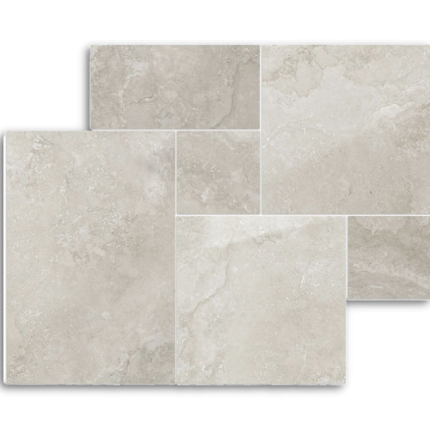 IN/OUT Norcia Travertine Silver French Pattern Matt