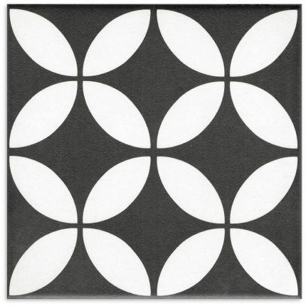 Picasso Star Black Matt Tile 200x200