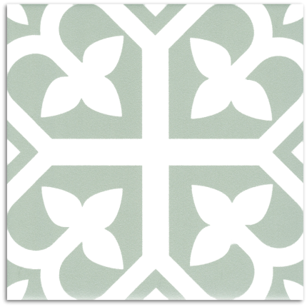 Picasso Bloom Pale Green Matt Tile 200x200