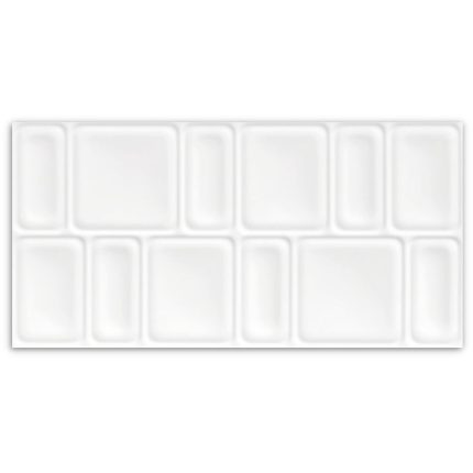 Winter Rectangle Mix White Gloss Wall Tile 300x600