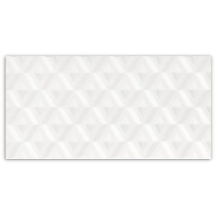 Winter Diamond Shadow White Gloss Wall Tile 300x600