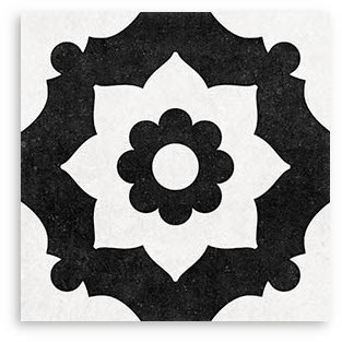 Artisan Fiore Black Matt Tile 200x200