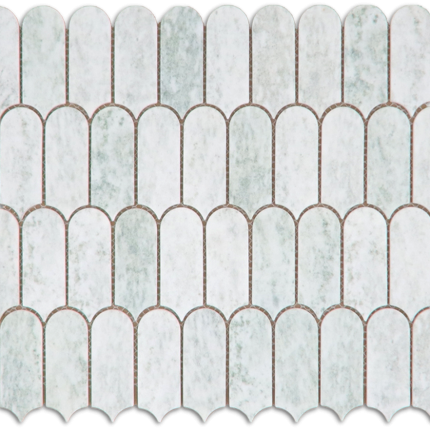 Boutique Ming Green Glass Feather Mosaic