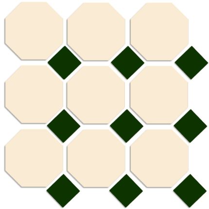 Cotto Cream Octagon with Green Dot
