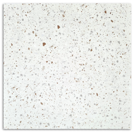 Omega White Terrazzo Matt Tile 600x600