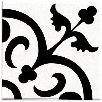 Picasso Crest White Matt Tile 200x200