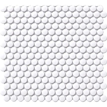 Penny Round White Matt Mosaic
