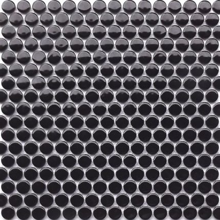 Penny Round Black Gloss Mosaic
