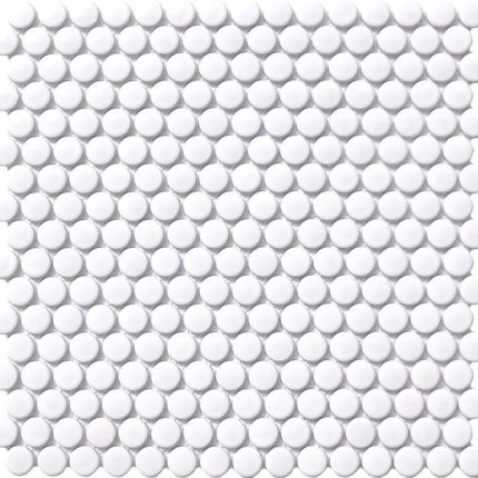 Penny Round White Gloss Mosaic