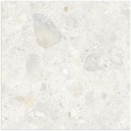 Terrazzo Rock Bianco Matt Tile 600x600