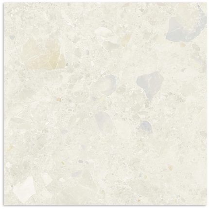 Terrazzo Rock Ivory Matt Tile 600x600