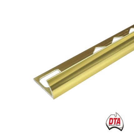 Round Aluminum Tile Trim 10mm x 3m (Bright Gold)